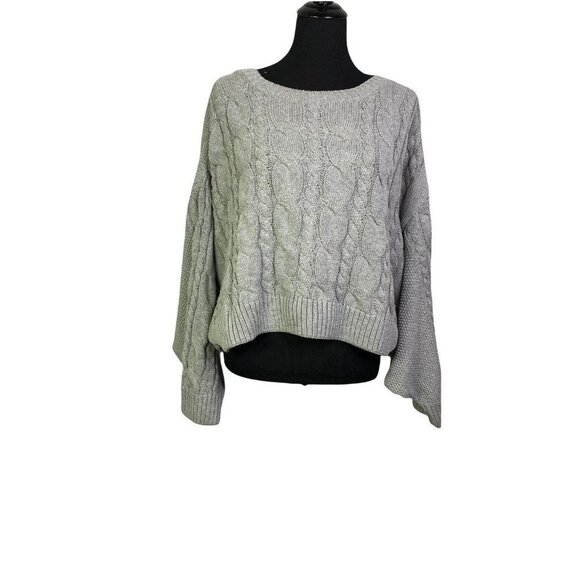 TOPSHOP Crop Batwing‎ Sleeve Cable Sweater Size 8/12 (UK M/L) - Picture 2 of 9